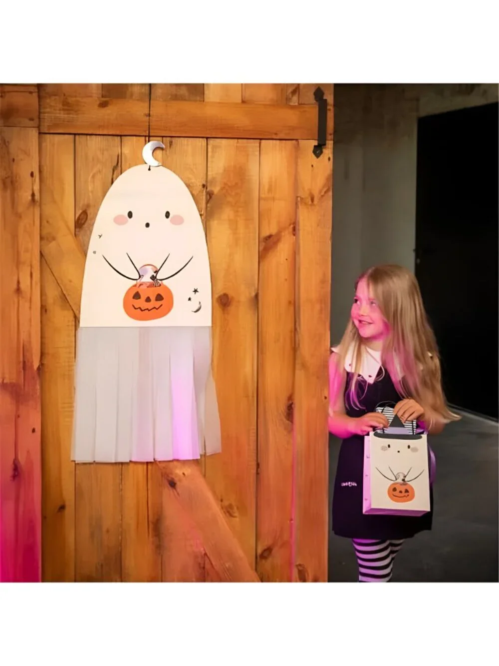 Halloween Ghost Boo Door Cover, Cute Halloween Decorations Spooky Banner